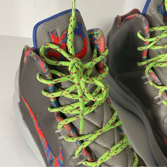 Nike KD Splatter Men’s Gray and Neon Sneakers Size 14 Style #554988-007 - Picture 2 of 12